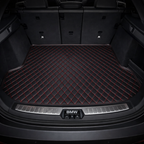 Black & Red Stitching Custom Car Trunk Mats