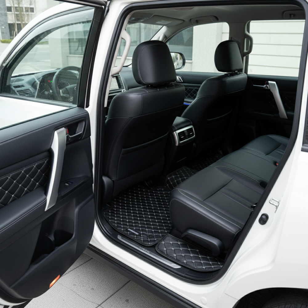 Black & Beige Stitching Custom Car Floor Mats