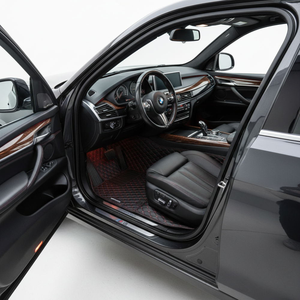 Black & Red Stitching Custom Car Floor Mats